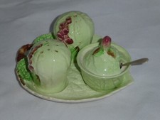 Carlton Ware green Foxglove condiment set Australian design