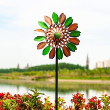 Solar Wind Spinner Orchid Multi-Color Seasonal LED Lighting Solar Powered Glass