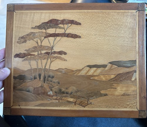 Vintage inlaid wood italian - vintage,