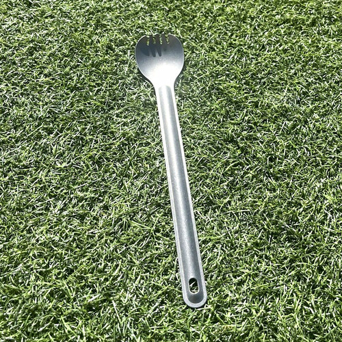 Titanium long handled spork