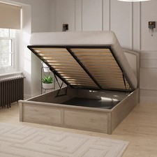 King size Ottoman Bed Limed