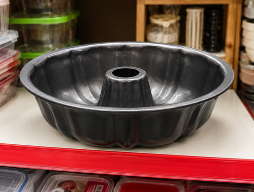 Grey non stick metal bundt - non-stick,