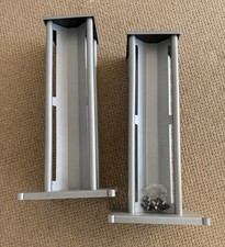 Pair of Partington Super Dreadnought HiFi Speaker Stands Solid Heavy Silver