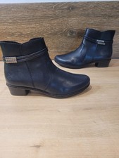 Rieker Y0775-14 Womens Uk 4 Ankle Boots Navy / Black Side Zip Booties  Stunning 