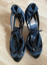 Topshop boutique platform suede and patent Mary Jane shoes Sz 6