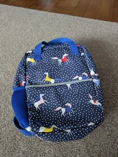 Girls Joules Navy Horse Print Backpack Rucksack Good Condition