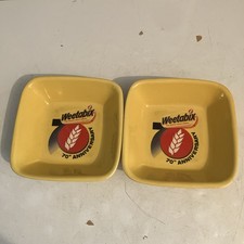 Weetabix 70th Anniversary Bowls Vtg Retro Very Good Condition Kitchen Cereal