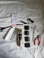 Pet groom hair clipper kit PLUS paw trimmer & curved scissors. Used once