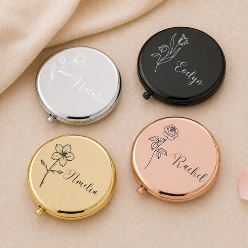 Personalised floral compact - floral,