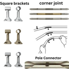 28MM EYELET CURTAIN POLE ACCESSORIES BAY WINDOW BRACKETS CORNERS JOINERS