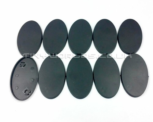 60mm oval black plastic - 10,