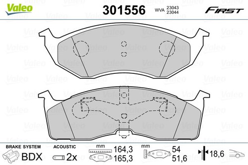 Valeo 301556 brake pad set - 301556,