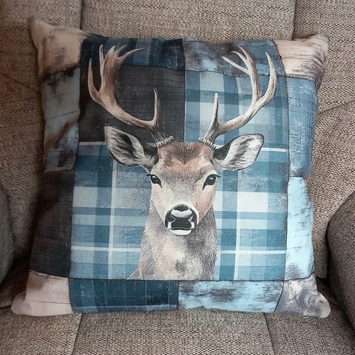 Deer stag blue beige square - stag,