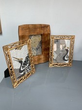 3x Photo / Picture Frames 2 X Metal 1x Distressed Wood  Stand Alone