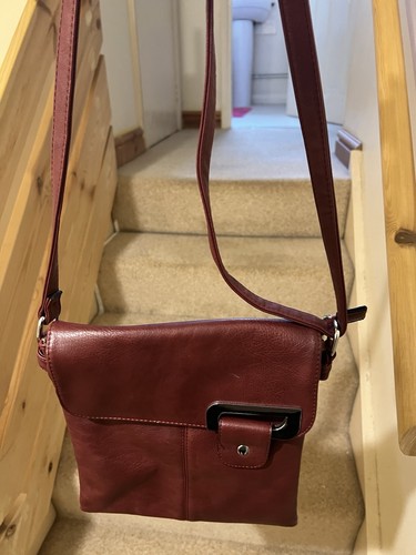 Burgundy shoulder bag - shoulder,