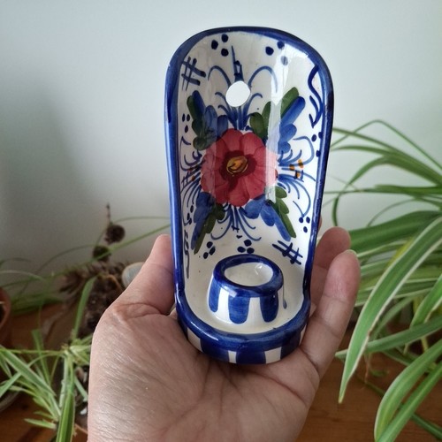 Vintage pottery candle holder - pottery,