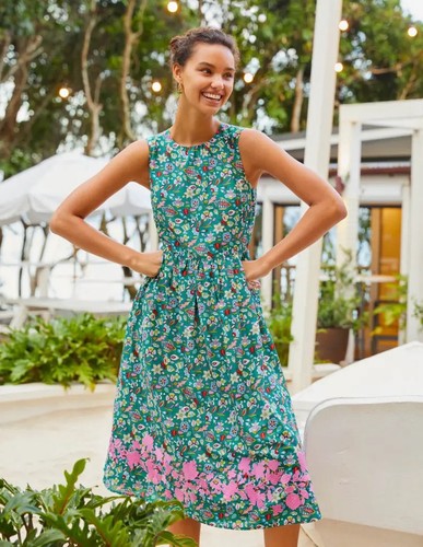Boden embroidered cotton - embroidered, midi