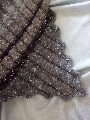 Hand knitted shawl - hand, triangular