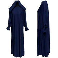 Simple Plain Blue Nida Abaya