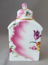 ANTIQUE MEISSEN HAND PAINTED FLOWERS TEA CANISTER C1770