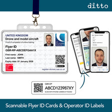 Drone Stickers Drone ID Card - CAA Flyer ID Card + Operator Stickers + Lanyard
