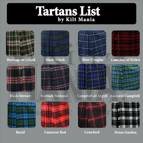 Scottish tartan kilt for - men, 8