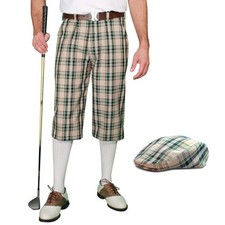 Golf Knickers Plaid Khaki