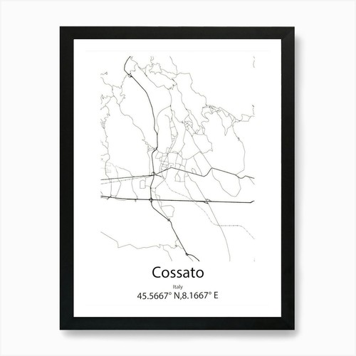 Cossato italy minimalist map - minimalist,