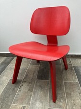 Eames Style LCW (Lounge Chair Wood) Chair In Red Bent Plywood Vintage Style