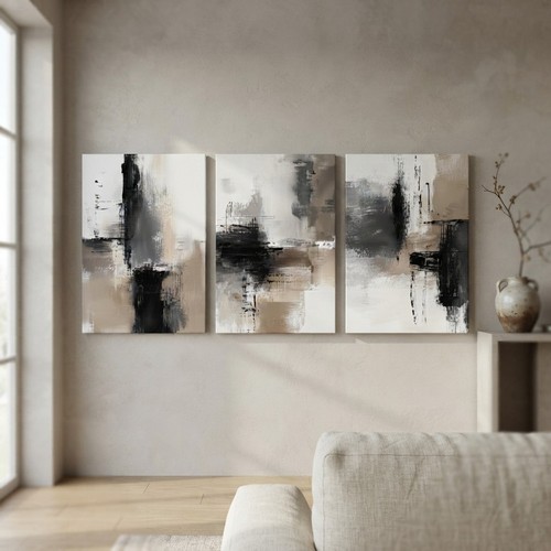 Neutral toned abstract canvas - neutral,
