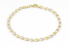 9ct Yellow and White Gold Bracelet by Citerna 7.25 Inch Length