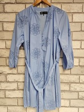 ZARA WOMENS SKY BLUE TIE WAIST