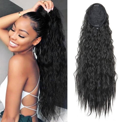 Synthetic long curly - curly, ponytail
