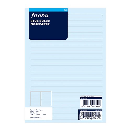 Filofax blue ruled paper - filofax,