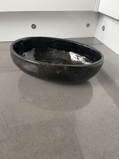 Handmade Oval Bowl Black