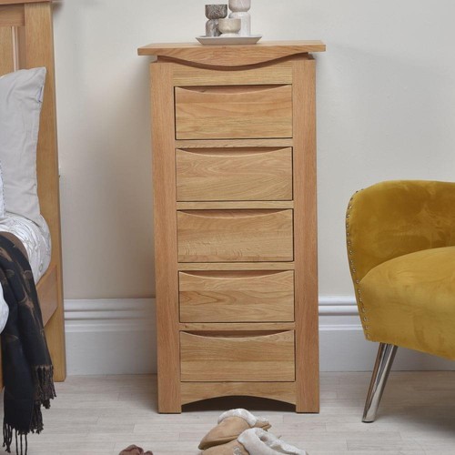 Solid oak tallboy chest - solid,