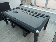 7ft Black With Grey Cloth Pool