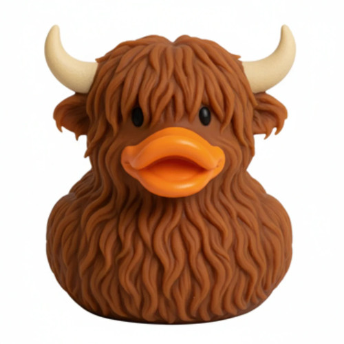 Highland cow rubber duck 5cm - cow,