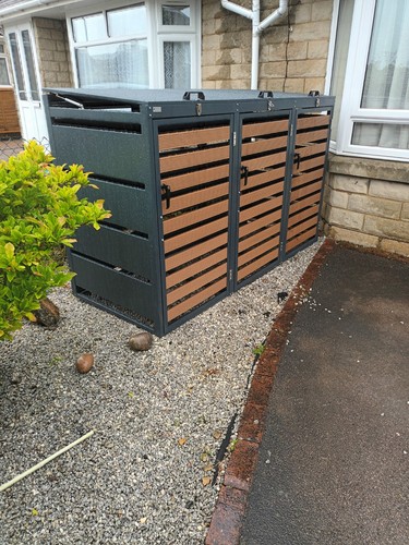 Wheelie bin storage triple - bin, storage-