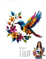 Hummingbird bloom metal wall - hummingbird,