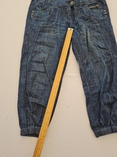 Ladies Crop Jeans News Size 10 Blue Pockets Zips Cuffed 895