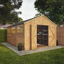 Waltons 15x10 Wooden Garden Shed Workshop Shiplap Double Door Storage 15ft 10ft