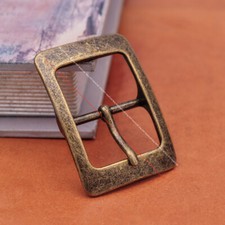 Brass Solid Metal Men Prong Center Bar Leathercraft Belt Buckle Fits 35mm Strap