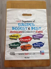 LARGE WHITE PLASTIC CARRIER BAGS WITH IACF FAIRS LOGO X 100