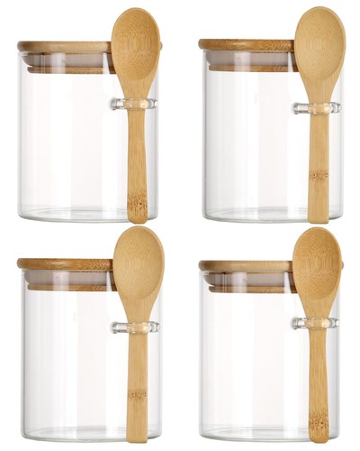 Jochamps 4pcs glass jars - glass,