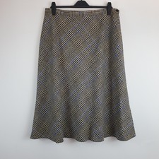 Cotswold Collection Wool Skirt Size 22 Houndstooth Tweed Check A Line 