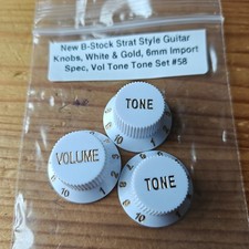 New B-stock White Strat Stratocaster Style Guitar Knobs Volume Tone Tone Set #58