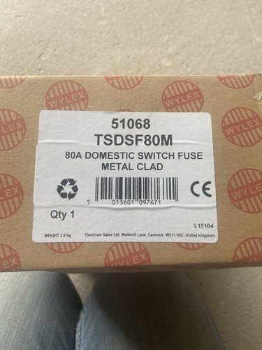 Wylex tsdsf80m 80a switch fuse - wylex,