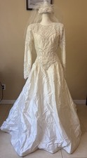 Vintage 80s Silk Wedding Dress