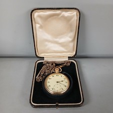 Vertex Swiss Made Pocket Watch 18 Carat Gold Plated Vintage Spares/Repairs -CP